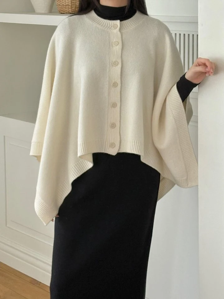 Ohao - Korean Women Fashion - #romanticstyle - Cape Knit - 5