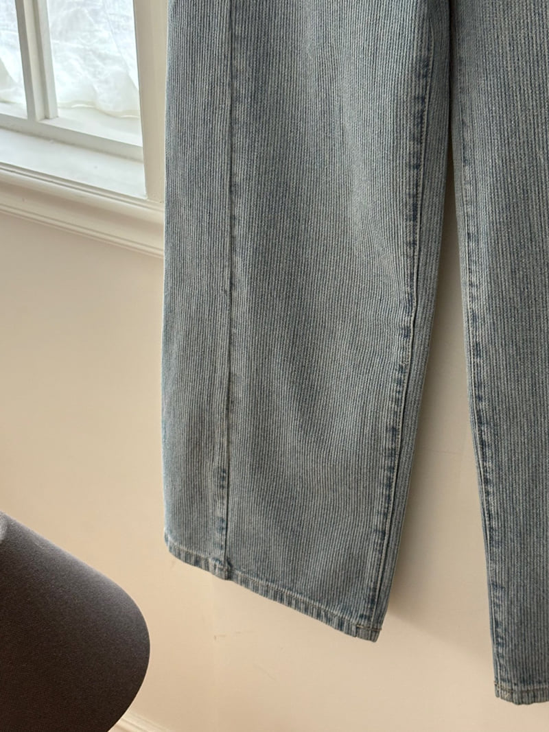 Ohao - Korean Women Fashion - #vintageinspired - Striped Denim Pants - 12