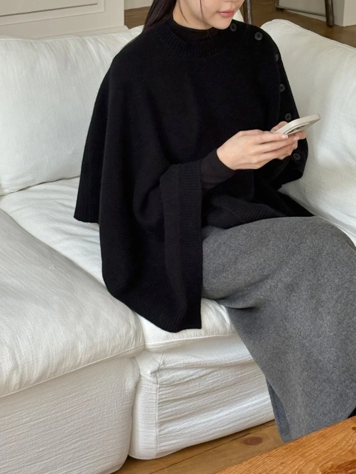 Ohao - Korean Women Fashion - #vintagekidsstyle - Cape Knit - 2