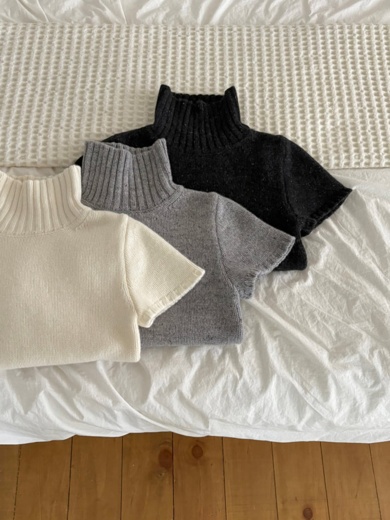 Ohao - Korean Women Fashion - #womensfashion - Turtle Neck Short Sleeve Knit
