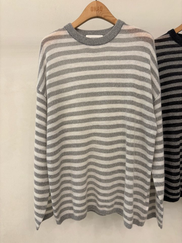 Ohao - Korean Women Fashion - #womensfashion - Striped Knit - 3