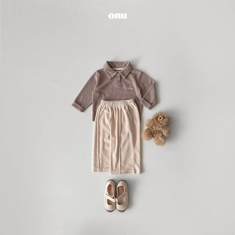 Onu - Korean Children Fashion - #childofig - Velour Pintuck Pants - 12