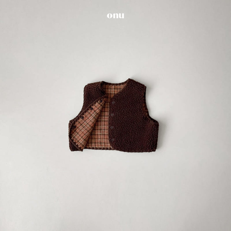 Onu - Korean Children Fashion - #childofig - Check Fleece Vest - 5