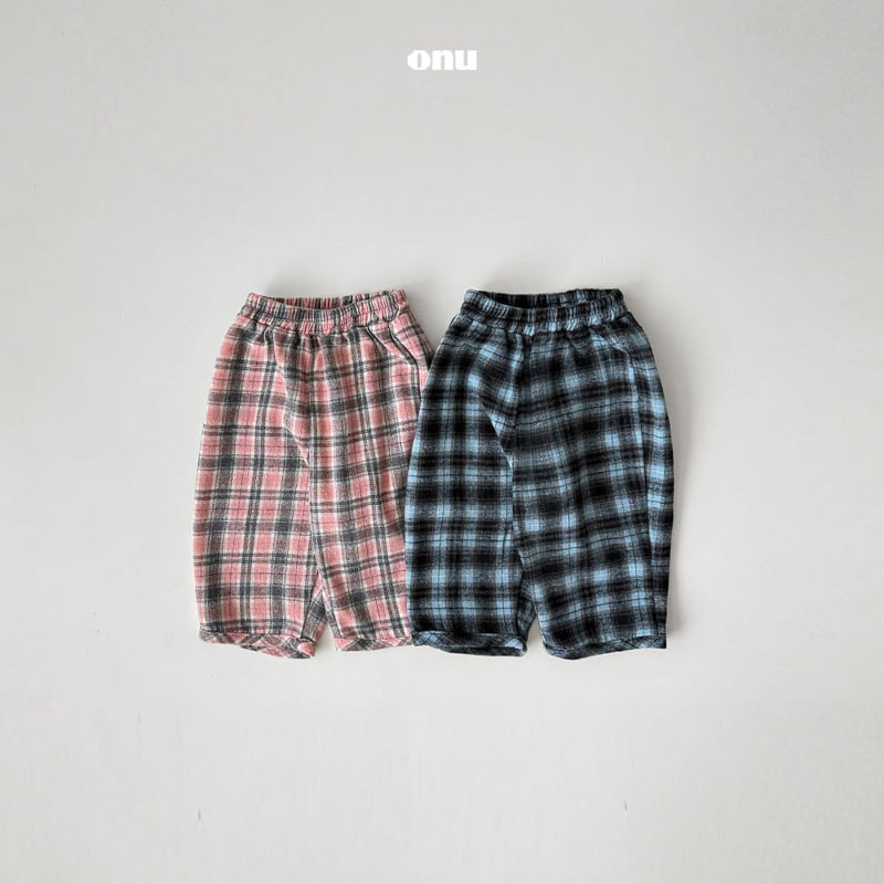 Onu - Korean Children Fashion - #childrensboutique - Check Fleece Pants