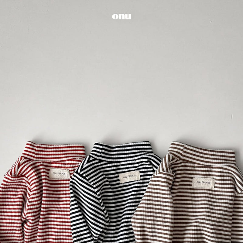 Onu - Korean Children Fashion - #childrensboutique - Striped Half Turtleneck Tee - 7