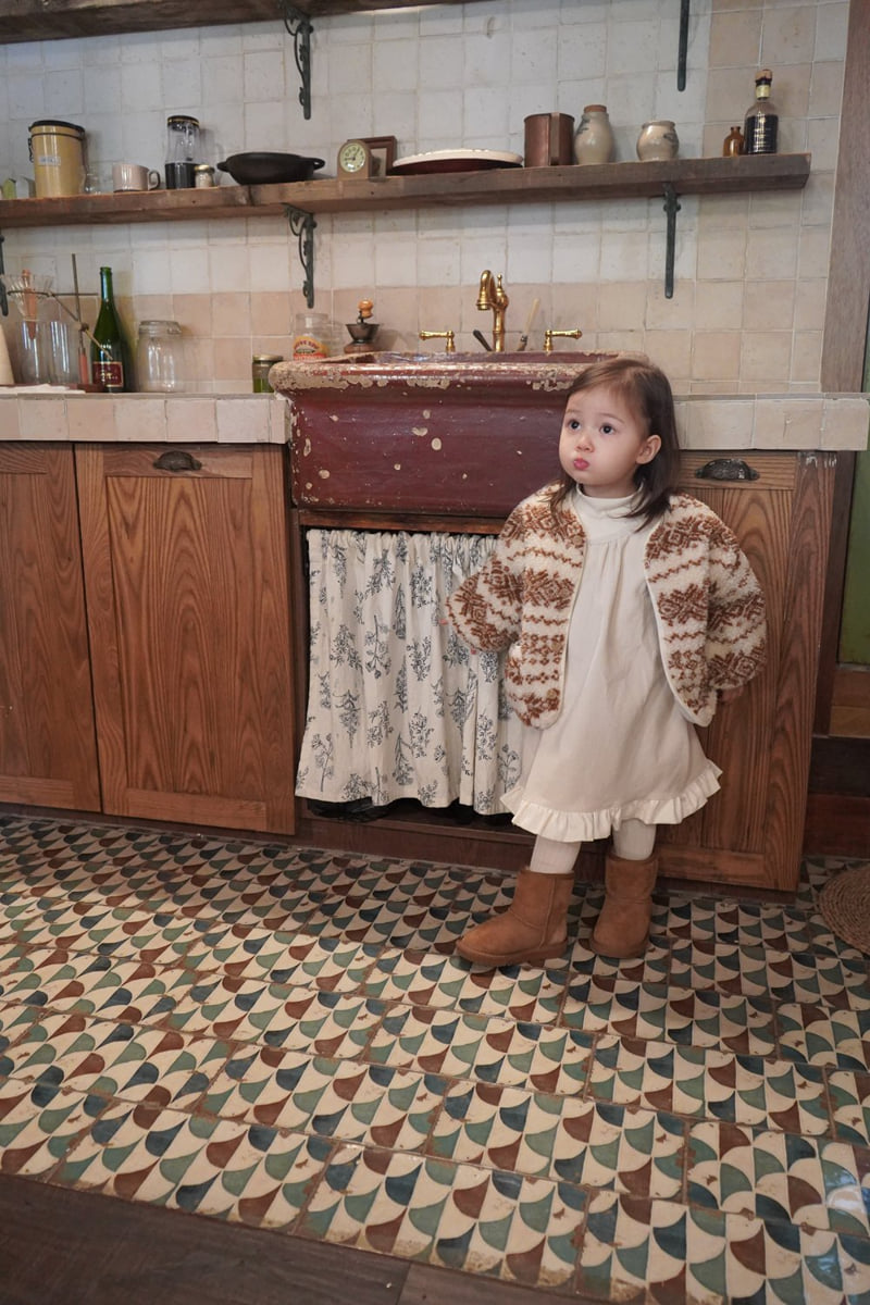 Onu - Korean Children Fashion - #discoveringself - Fleece Frill One-piece - 12