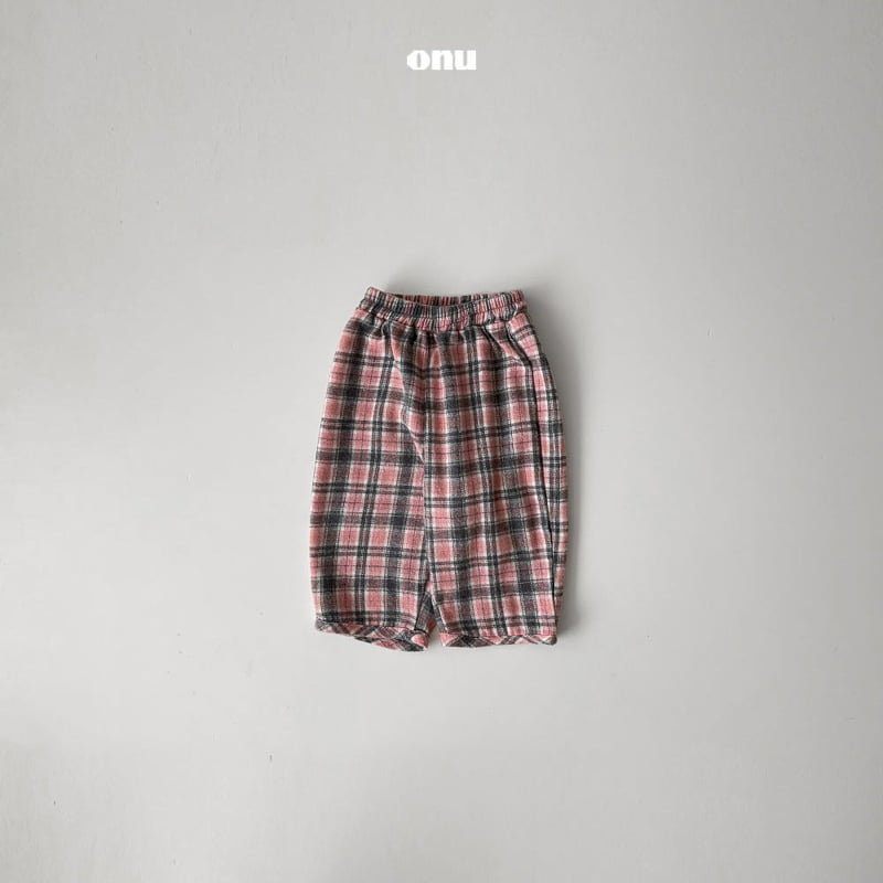 Onu - Korean Children Fashion - #discoveringself - Check Fleece Pants - 3