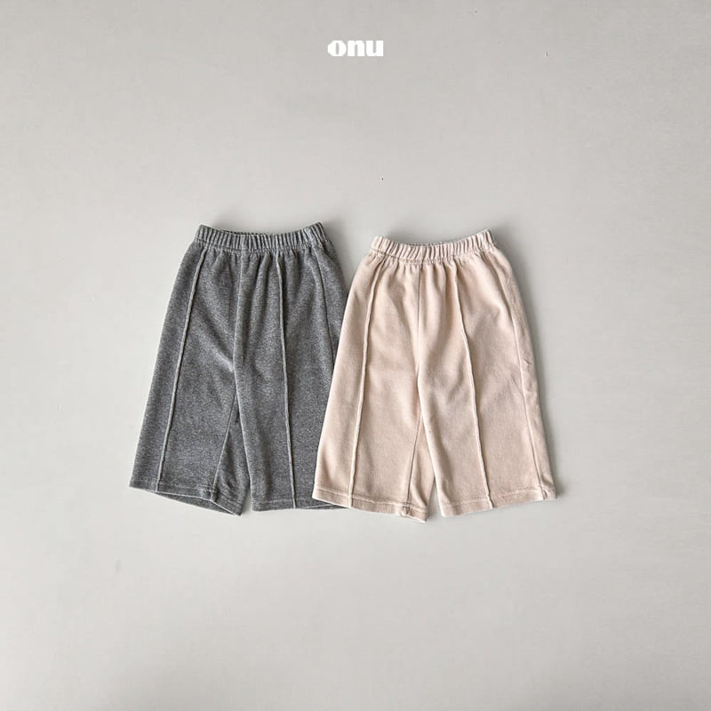 Onu - Korean Children Fashion - #discoveringself - Velour Pintuck Pants