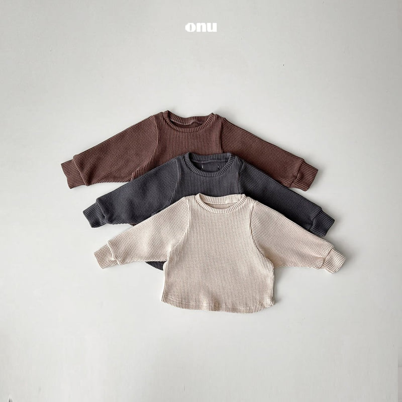 Onu - Korean Children Fashion - #fashionkids - Fleece Waffle Tee
