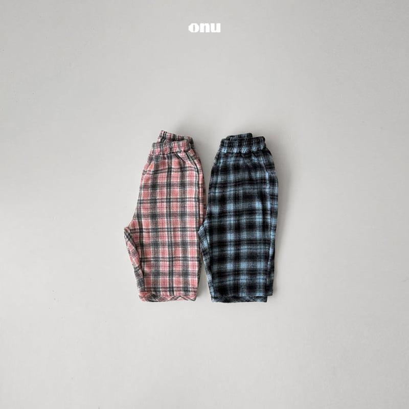 Onu - Korean Children Fashion - #kidsshorts - Check Fleece Pants - 5