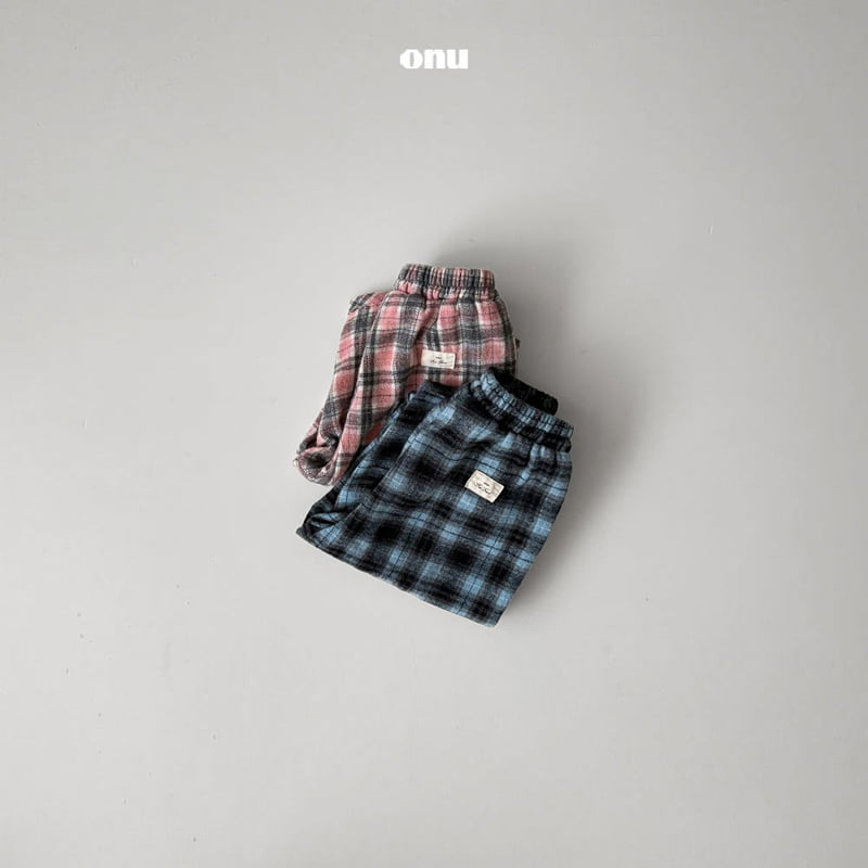 Onu - Korean Children Fashion - #kidzfashiontrend - Check Fleece Pants - 7
