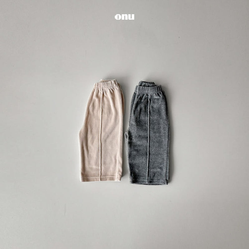 Onu - Korean Children Fashion - #kidzfashiontrend - Velour Pintuck Pants - 5