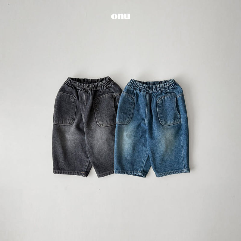 Onu - Korean Children Fashion - #littlefashionista - Pocket Denim Pants