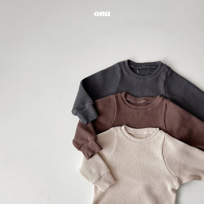 Onu - Korean Children Fashion - #littlefashionista - Fleece Waffle Tee - 6