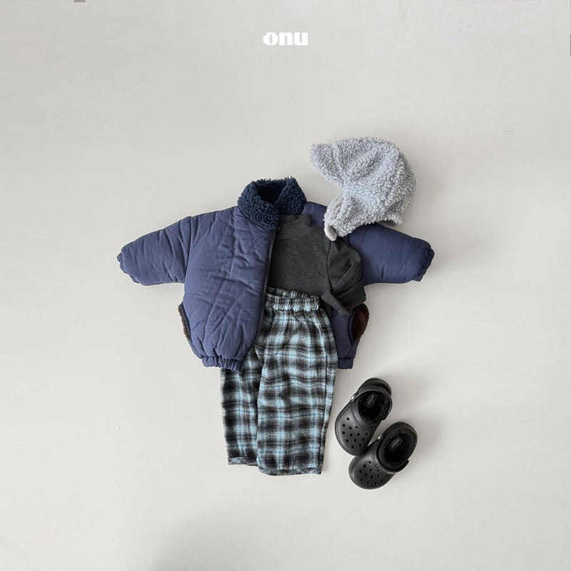 Onu - Korean Children Fashion - #magicofchildhood - Check Fleece Pants - 10