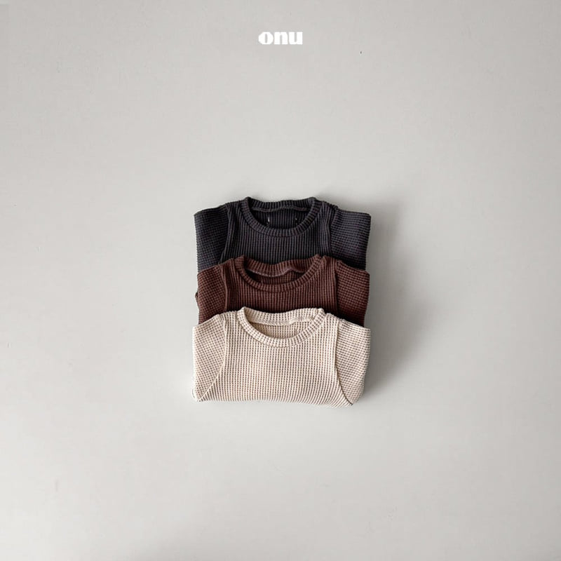 Onu - Korean Children Fashion - #minifashionista - Fleece Waffle Tee - 8