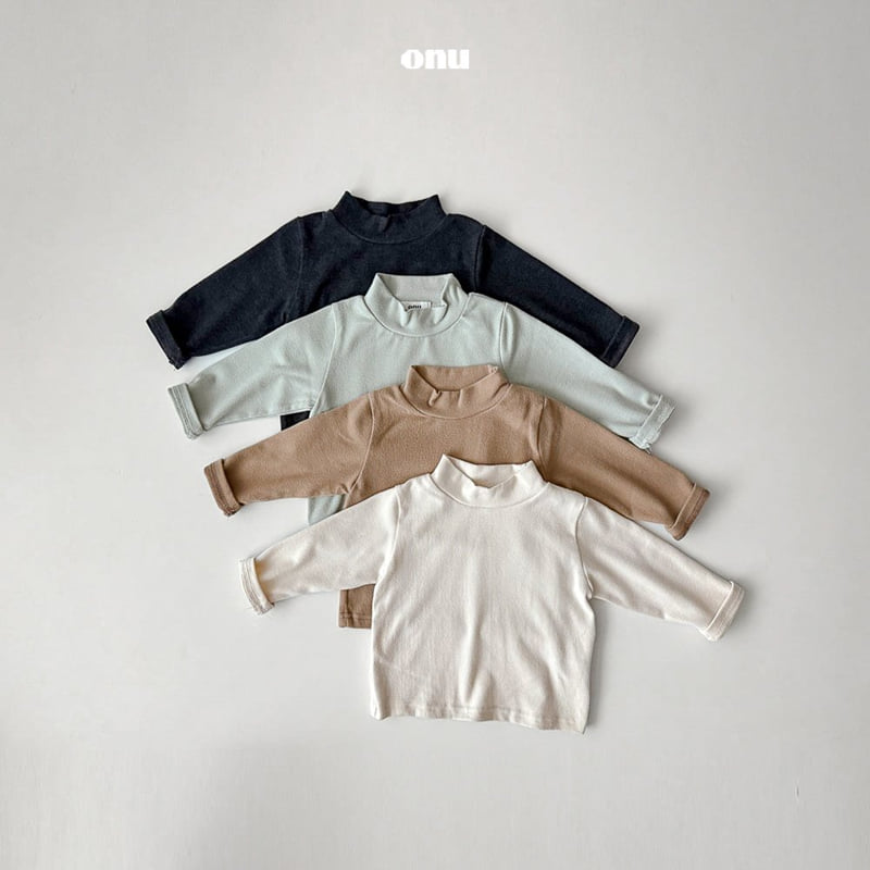 Onu - Korean Children Fashion - #prettylittlegirls - Plain Half Turtleneck Tee