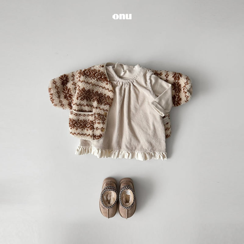 Onu - Korean Children Fashion - #stylishchildhood - Fleece Frill One-piece - 8
