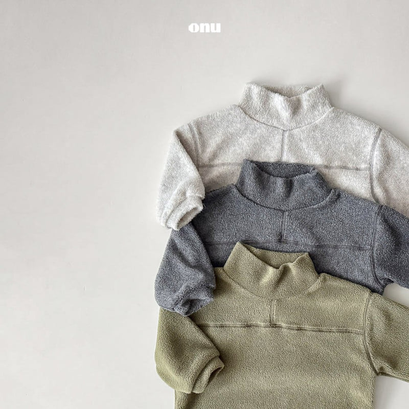 Onu - Korean Children Fashion - #stylishchildhood - Fleece Turtleneck Long Tee - 6