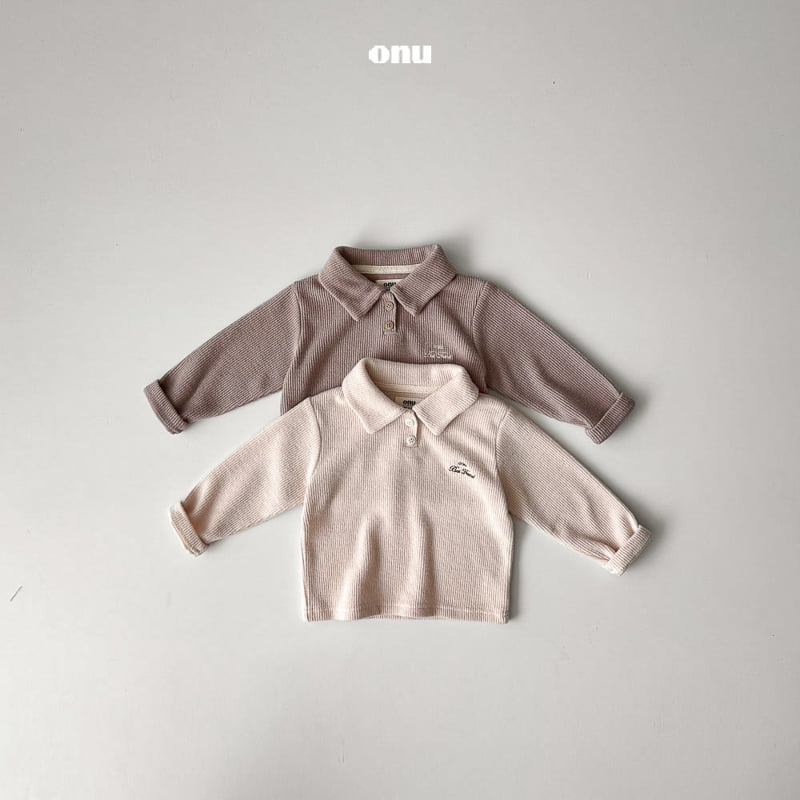 Onu - Korean Children Fashion - #todddlerfashion - Button Collar Tee