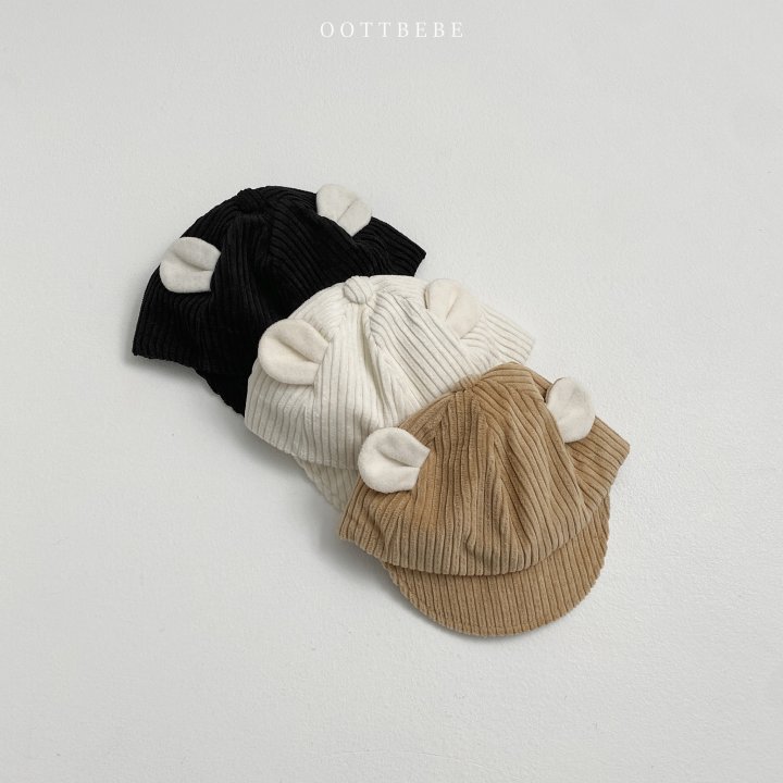 Oott Bebe - Korean Baby Fashion - #babyboutique - Corduroy Bear Cap - 11