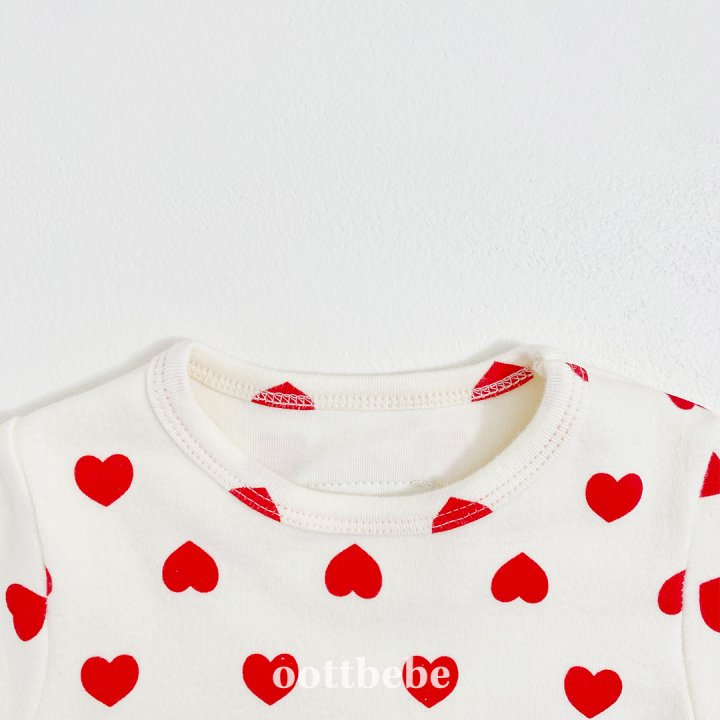 Oott Bebe - Korean Baby Fashion - #babyboutiqueclothing - Heart Jumpsuit Bonnet Set - 9