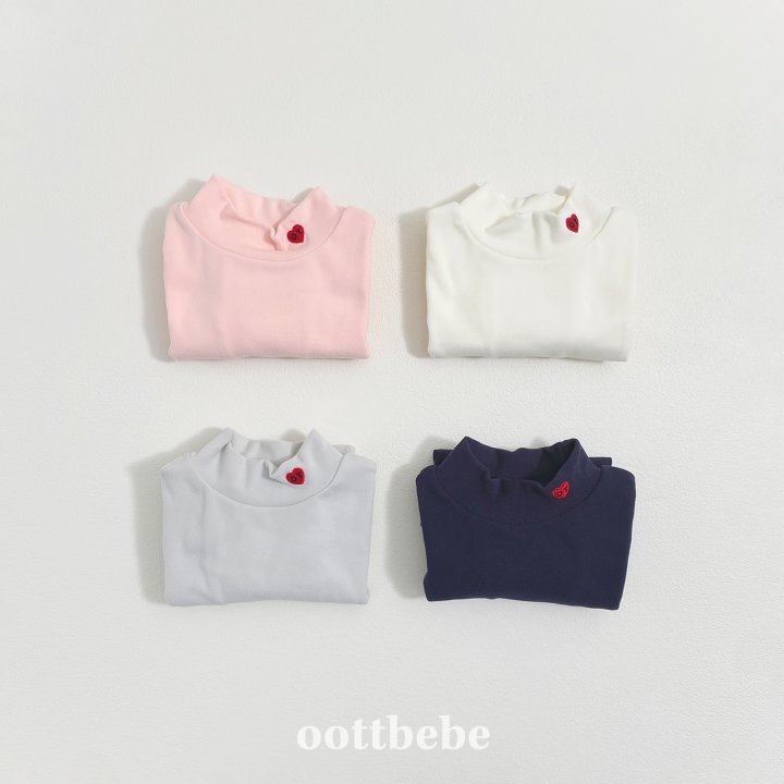 Oott Bebe - Korean Baby Fashion - #babygirlfashion - OT Heart Turtleneck Tee