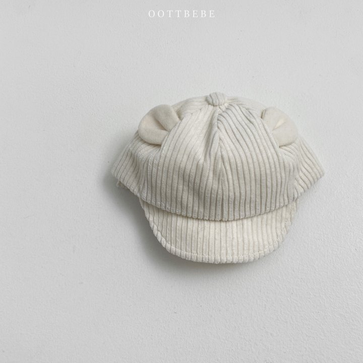 Oott Bebe - Korean Baby Fashion - #babylifestyle - Corduroy Bear Cap - 3