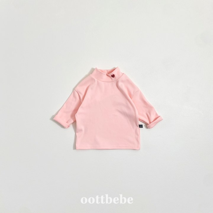 Oott Bebe - Korean Baby Fashion - #babylifestyle - OT Heart Turtleneck Tee - 2