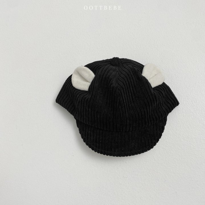 Oott Bebe - Korean Baby Fashion - #babyootd - Corduroy Bear Cap - 5