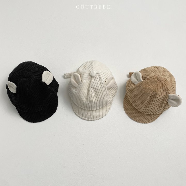 Oott Bebe - Korean Baby Fashion - #babyoutfit - Corduroy Bear Cap - 6
