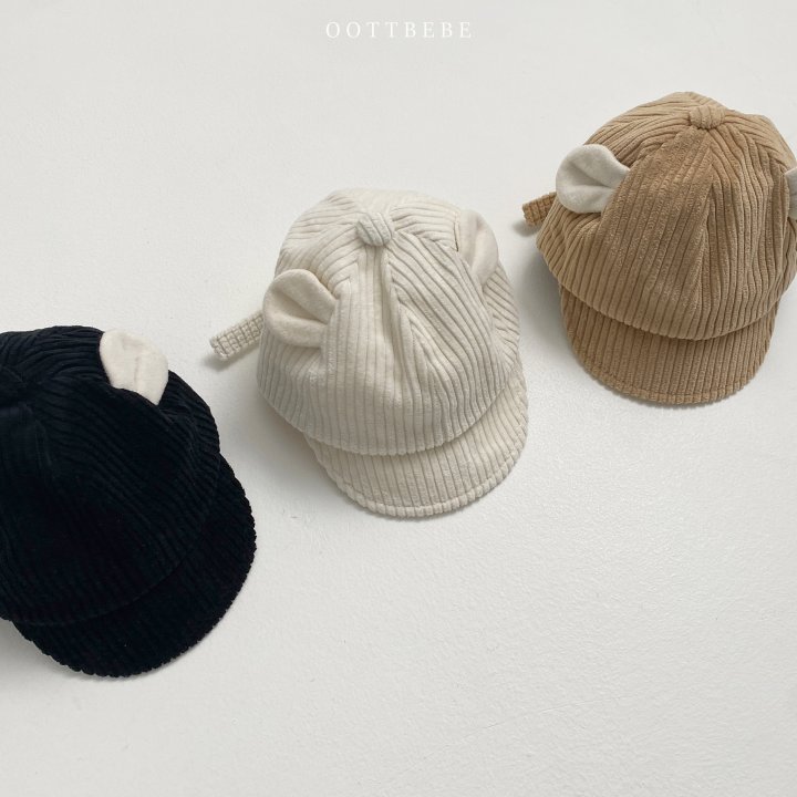 Oott Bebe - Korean Baby Fashion - #babyoutfit - Corduroy Bear Cap - 7