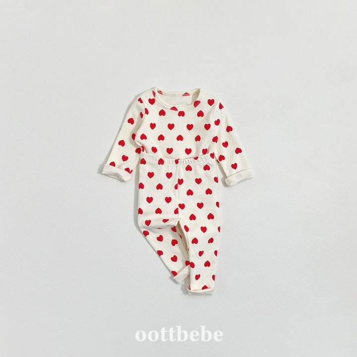 Oott Bebe - Korean Baby Fashion - #babyoutfit - Heart Easywear - 4