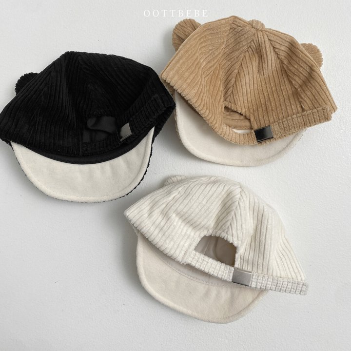 Oott Bebe - Korean Baby Fashion - #onlinebabyboutique - Corduroy Bear Cap - 9