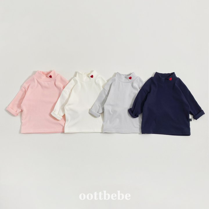 Oott Bebe - Korean Baby Fashion - #smilingbaby - OT Heart Turtleneck Tee - 10