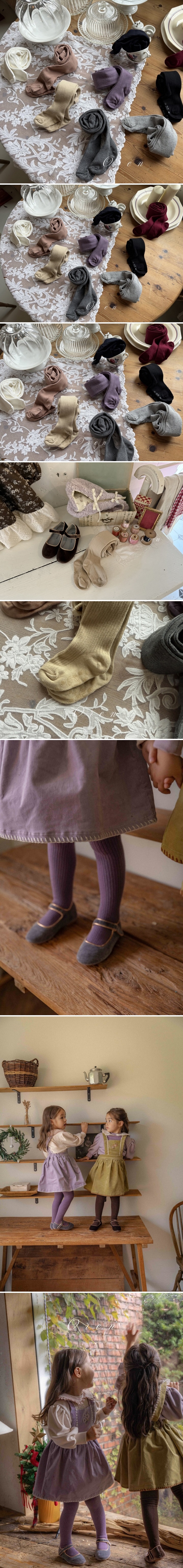 Oren - Korean Baby Fashion - #babygirlfashion - Velour Ribbed Tights