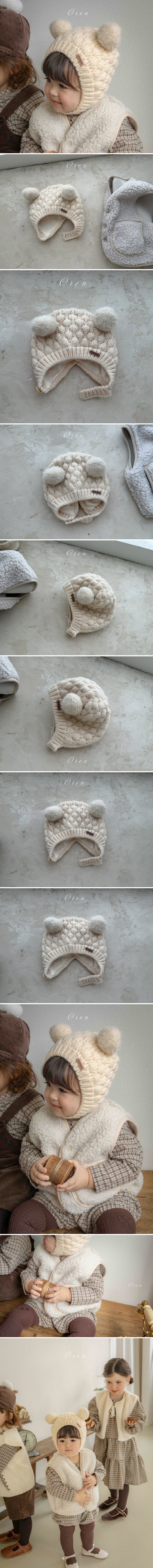 Oren - Korean Baby Fashion - #onlinebabyboutique - Bebe Bonbon Knit Bonnet