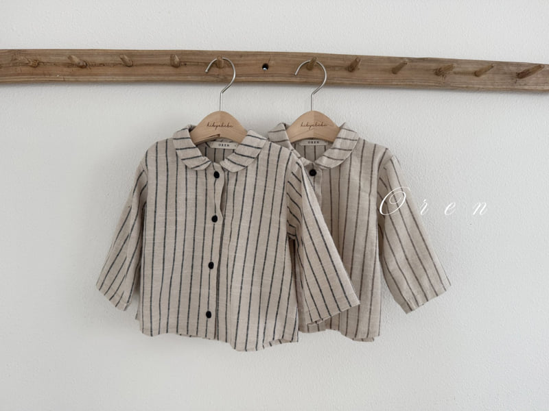 Oren - Korean Baby Fashion - #onlinebabyshop - Bebe Stanley Stripe Shirt - 6