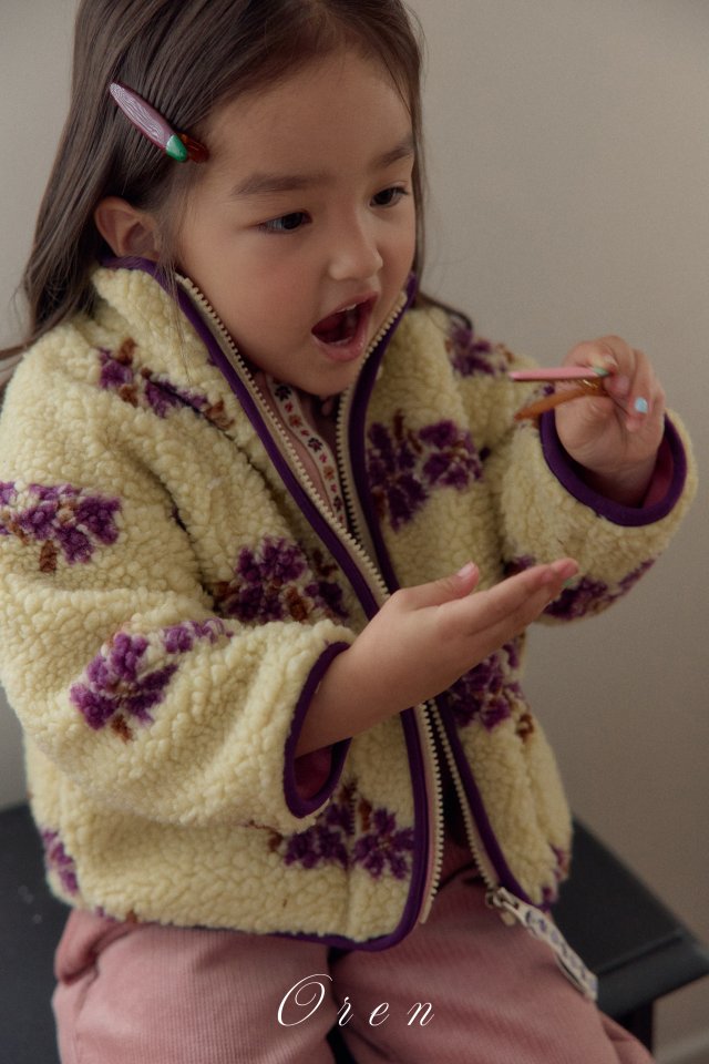Oren - Korean Children Fashion - #Kfashion4kids - Mellow Flower Fleece Jumper - 3