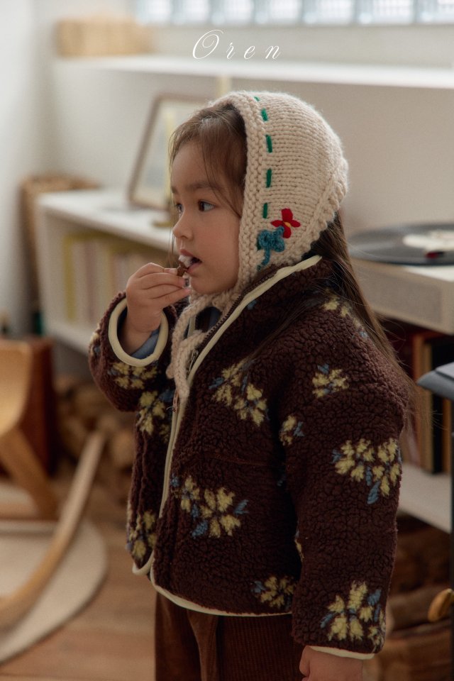 Oren - Korean Children Fashion - #childrensboutique - Mellow Flower Fleece Jumper - 9