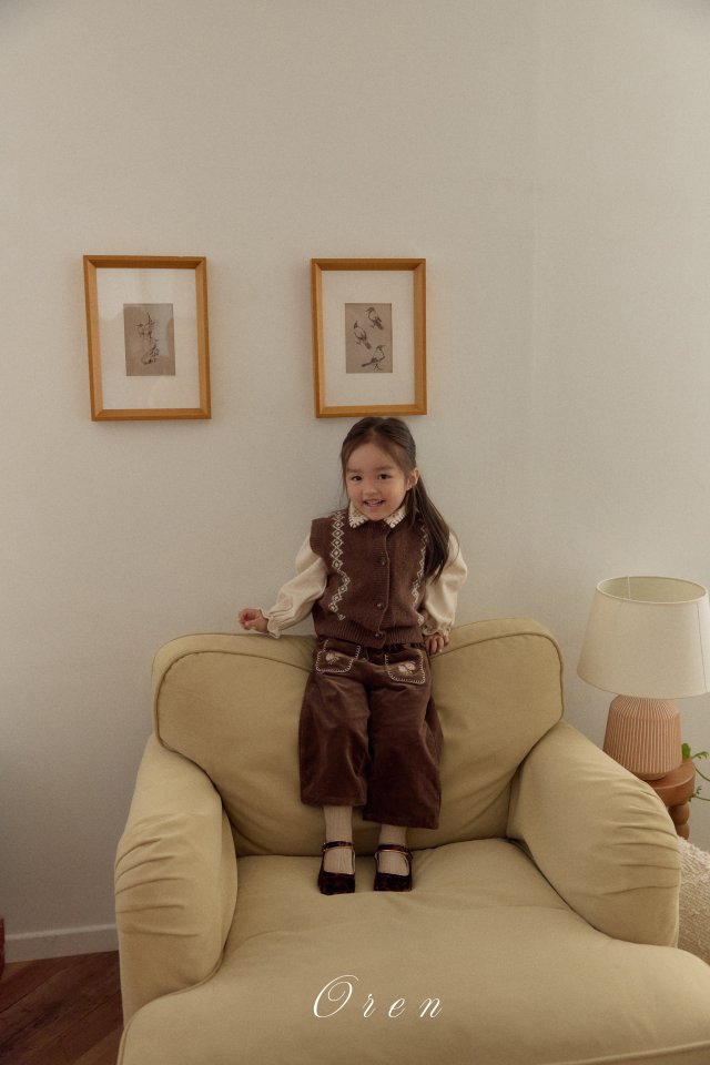 Oren - Korean Children Fashion - #kidsstore - Clement Rib Rex Pants - 8