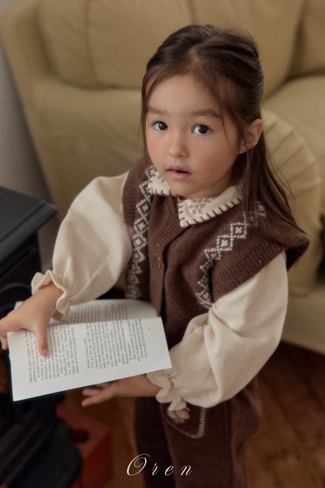 Oren - Korean Children Fashion - #kidsstore - Naturu Knit Vest - 9