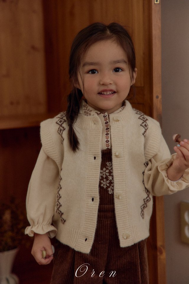 Oren - Korean Children Fashion - #kidsstore - Naturu Knit Vest - 8