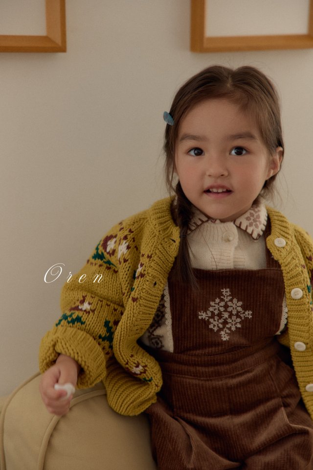 Oren - Korean Children Fashion - #kidsstore - Veloty Flower Knit Cardigan - 6