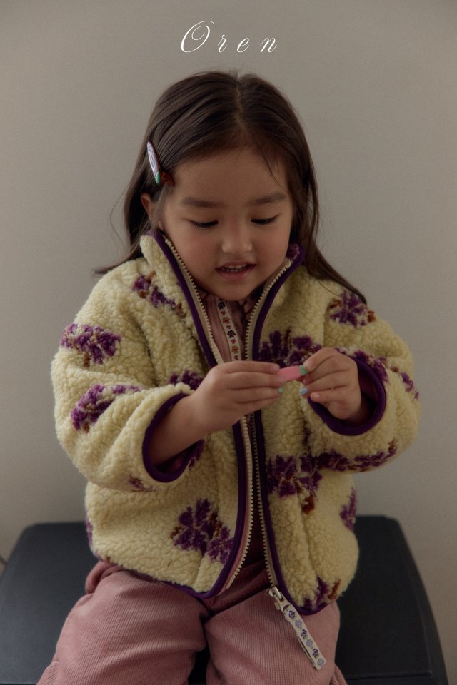 Oren - Korean Children Fashion - #kidzfashiontrend - Mellow Flower Fleece Jumper - 2