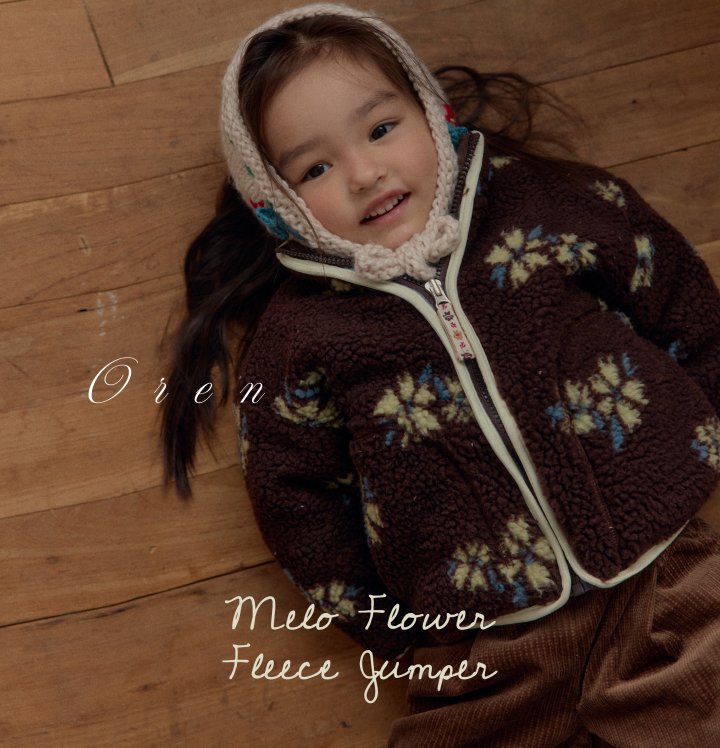 Oren - Korean Children Fashion - #kidzfashiontrend - Mellow Flower Fleece Jumper