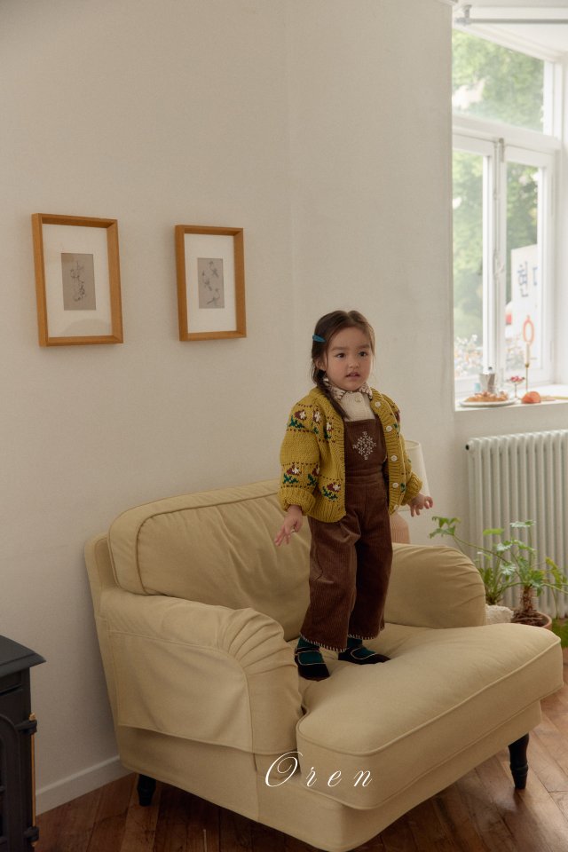 Oren - Korean Children Fashion - #kidzfashiontrend - Veloty Flower Knit Cardigan - 7