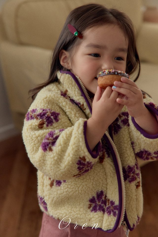 Oren - Korean Children Fashion - #magicofchildhood - Mellow Flower Fleece Jumper - 5