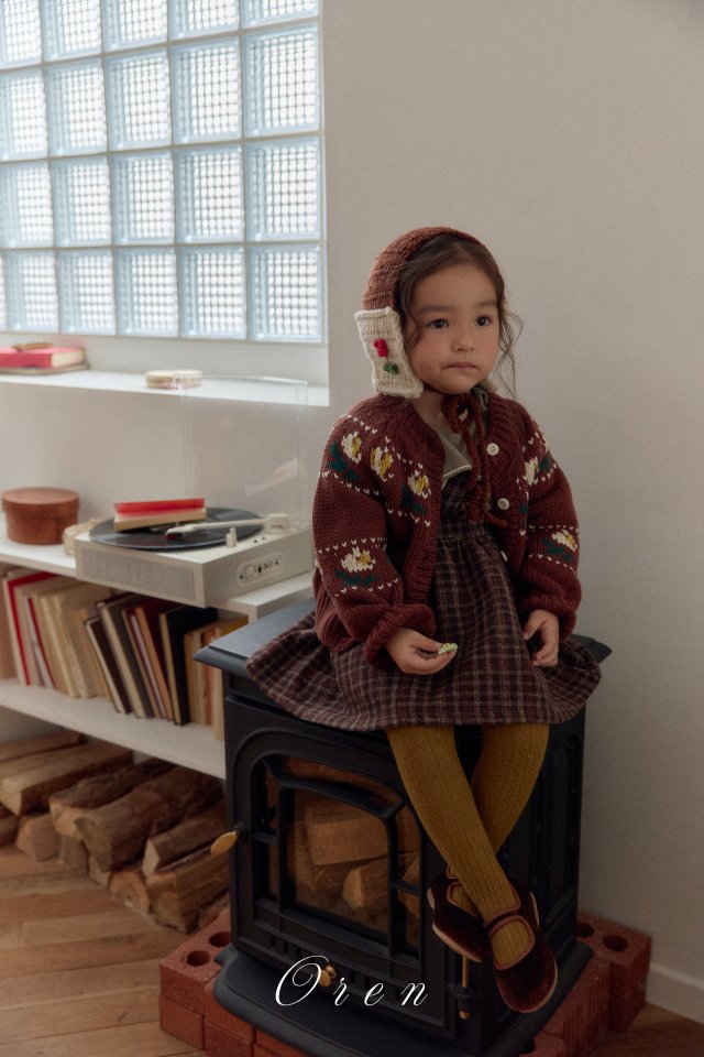 Oren - Korean Children Fashion - #magicofchildhood - Veloty Flower Knit Cardigan - 11