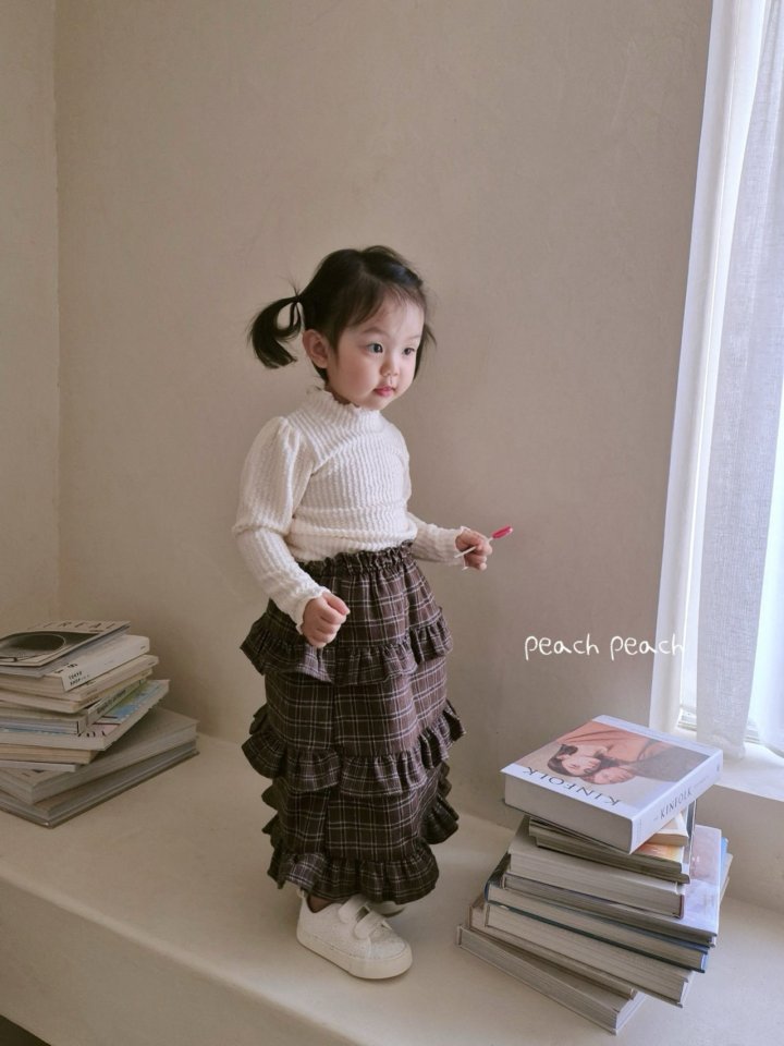 Peach Peach - Korean Children Fashion - #kidzfashiontrend - Chocolate Skirt - 4